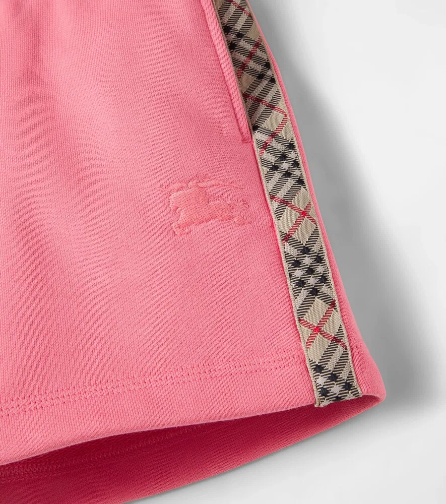 Хлопковые шорты Burberry Check EKD Burberry Kids, розовый — фото 4