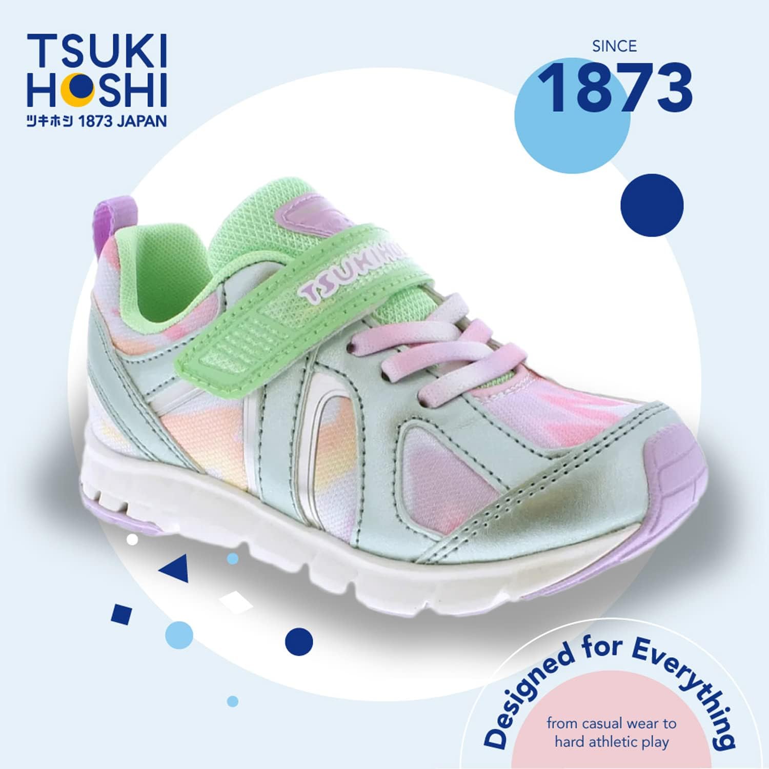Детские кроссовки TSUKIHOSHI Rainbow Kids - с застежкой на ремешок, пригодные для стирки в машине, с широкой носочной частью и противоскользящими, немаркими подошвами, для детей 4-12 лет, фиолетовый — фото 3