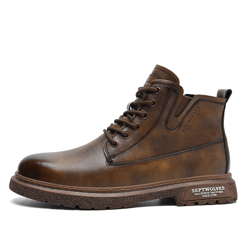 

SEPTWOLVES Красные коричневые ботинки Crew Martin мужские, цвет Red Brown (Standard Leather Shoe Size)