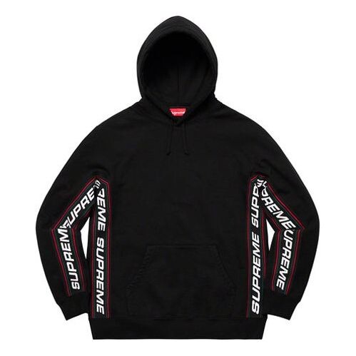 

Толстовка fw19 week 3 text rib hooded sweatshirt Supreme, черный