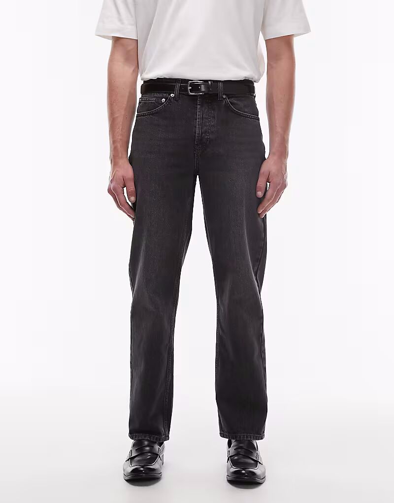 

Джинсы Topman прямого кроя, жёсткие, чёрного цвета