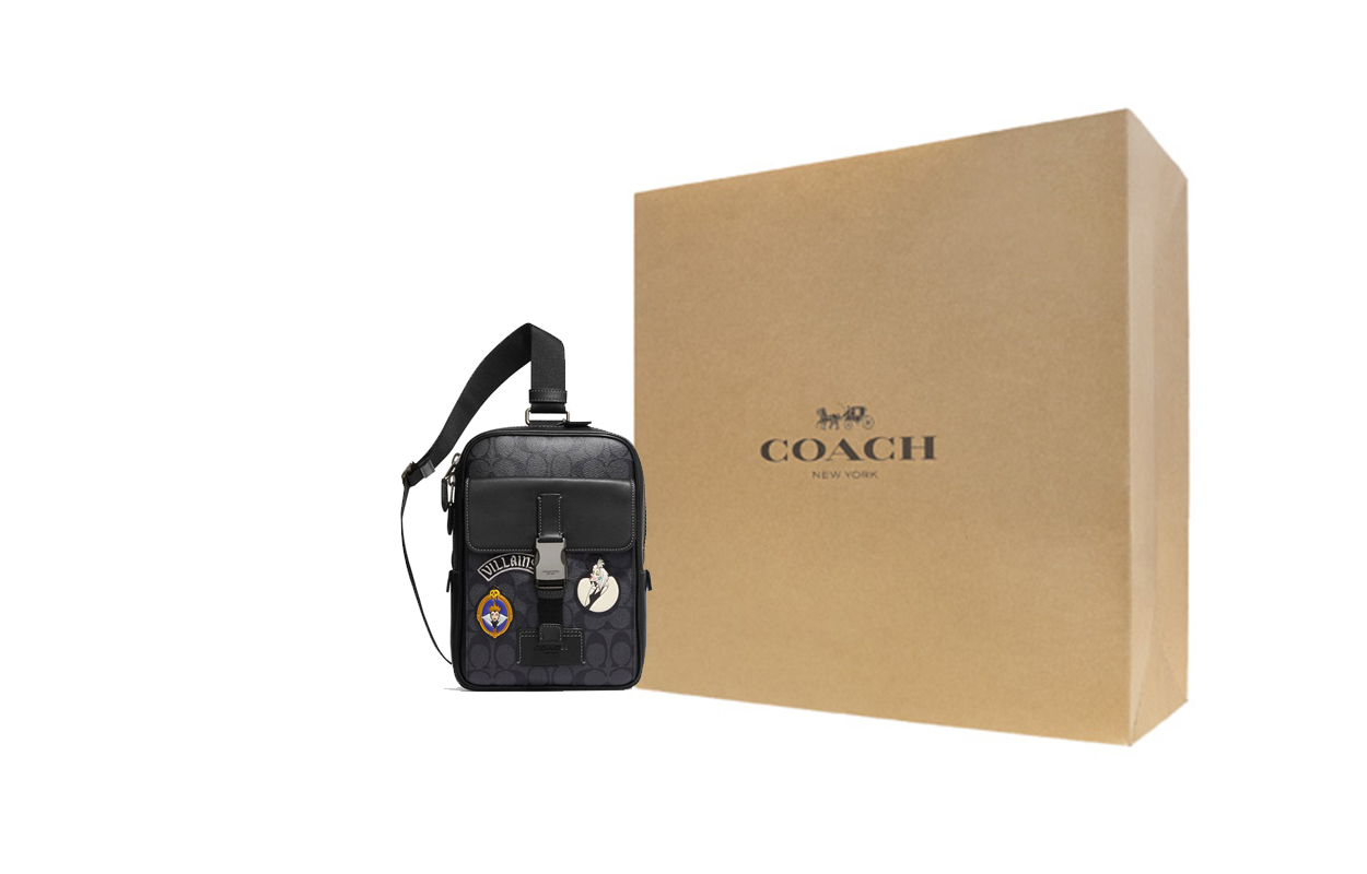 

Disney, сумка через плечо из искусственной кожи с отделкой из коровьей кожи, большая женская Coach, gift box set (basic set+желтый box)