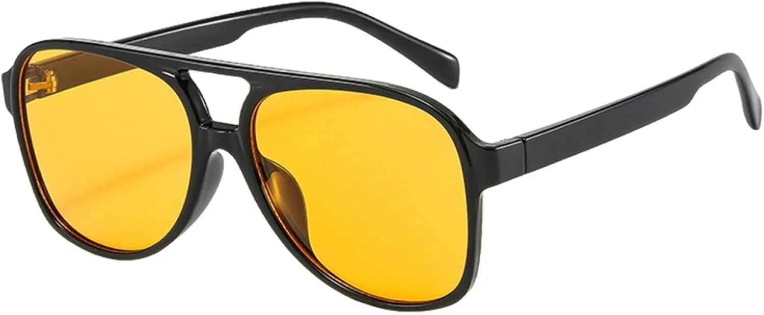 

Большие солнцезащитные очки для женщин, винтажные, унисекс, желтые, с прозрачными линзами, очки для мужчин, модные очки для женщин HHZZYVY, Black Leopard Yellow