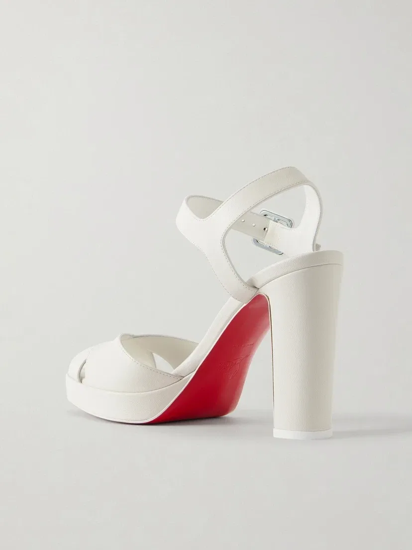 Кожаные босоножки Cora 10 Christian Louboutin, белый — фото 3