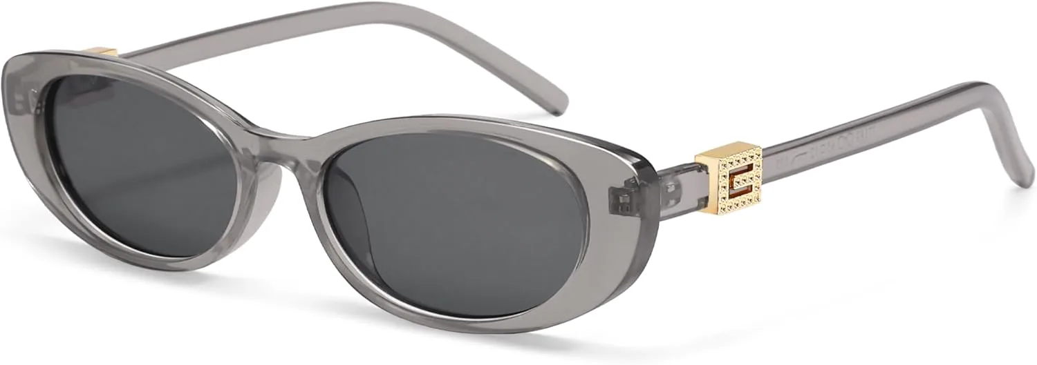 

Ретро-солнцезащитные очки овальной формы для женщин с небольшим лицом, винтажные очки «кошачий глаз» с золотыми акцентами AP3754 Appassal, Clear Grey/Grey