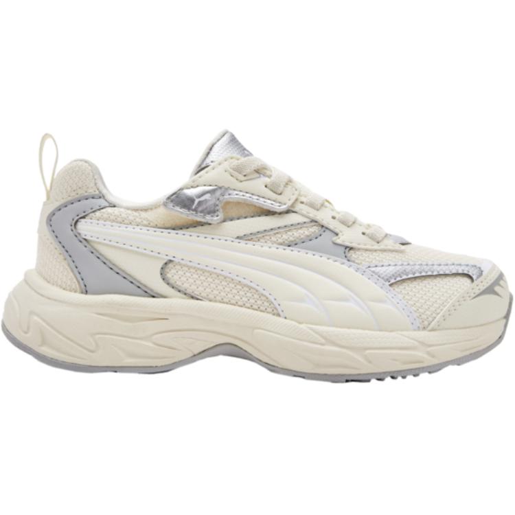 Puma Детские низкие повседневные кроссовки Morphic Fabric с дышащей амортизацией, серебристого цвета — фото 3
