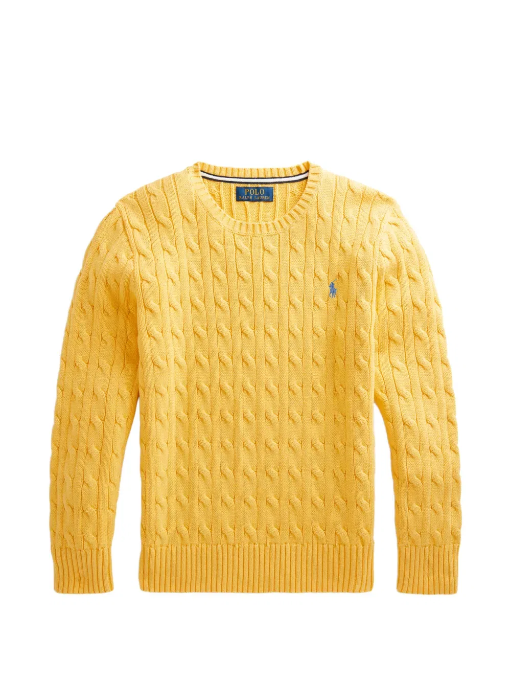 Хлопковый свитер крупной вязки Polo Ralph Lauren Kids, желтый