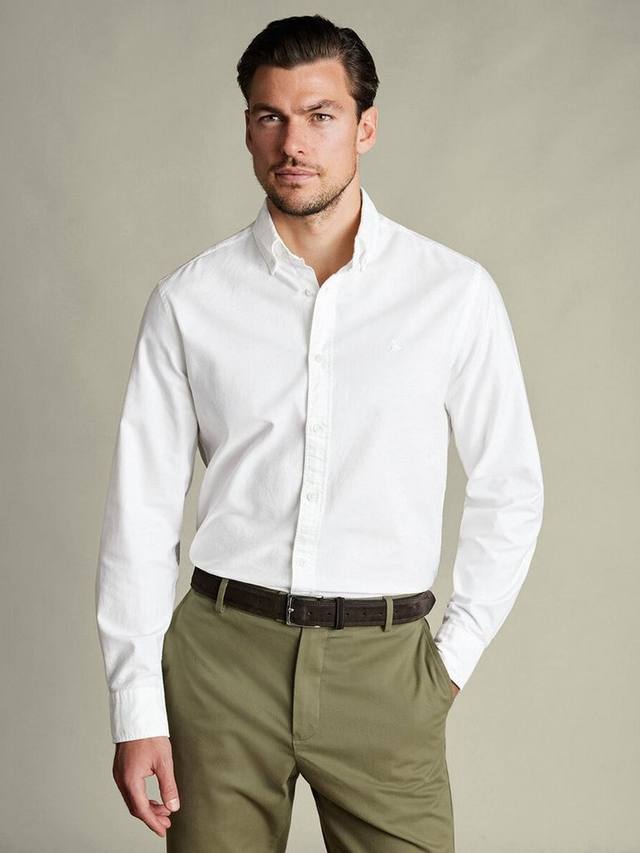 

Хлопковая рубашка с пуговицами и отложным воротником Regular Fit Charles Tyrwhitt, White