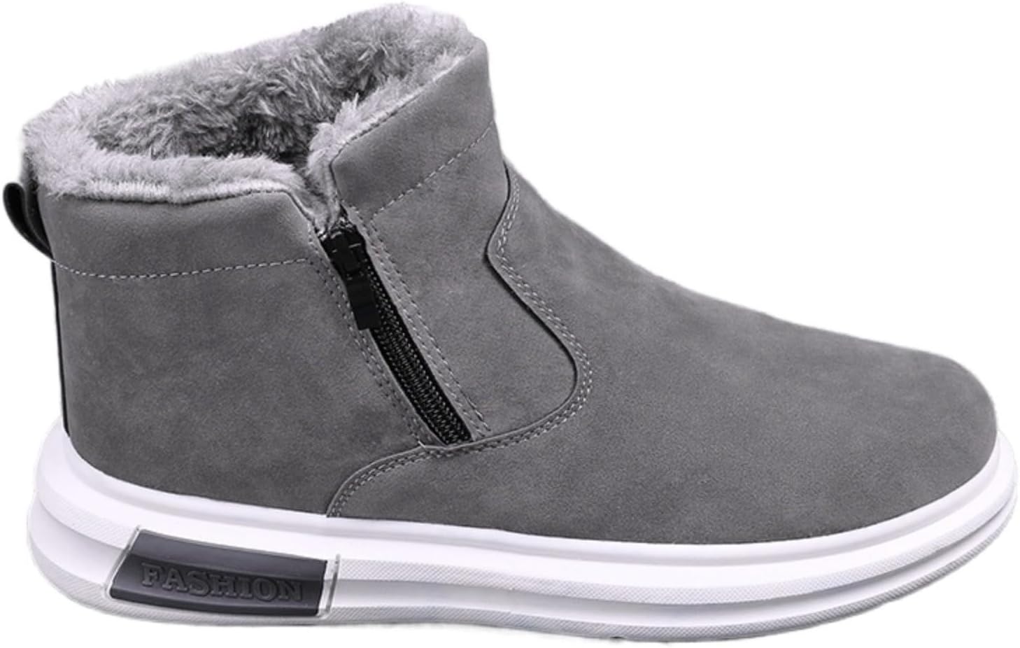 

Мужские термо-ботинки Azttoztto для снега, зимние утепленные противоскользящие ботинки с мягкой подкладкой, удобные с круглым носком, повседневные ботинки для холодной погоды, серый