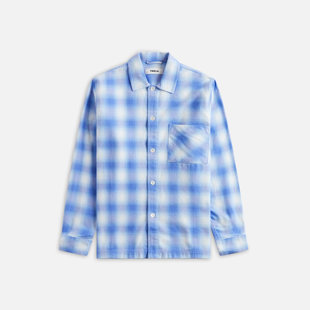 

Рубашка Tekla Plaid Long Sleeve Flannel Shirt, цвет Light Blue