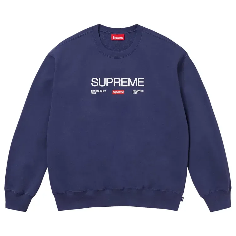 Свитшот Supreme Established Crewneck 'Washed Navy'
