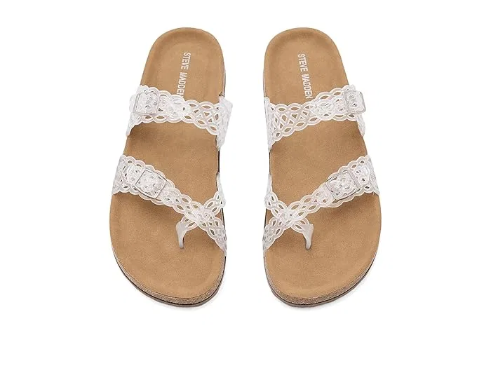 Сандалии блестящие ремешки Beach Steve Madden Kids, Clear — фото 3