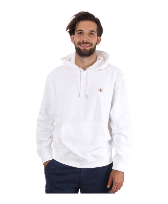 

Белая толстовка с капюшоном и нашивкой с логотипом. Calvin Klein, белый