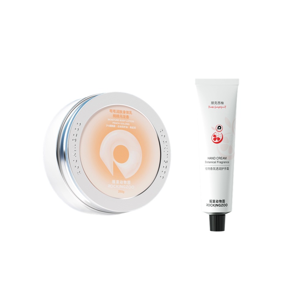 

ROCKINGZOO Набор крем для рук и лосьон для тела Silver Queen Hand Cream+Peach Oolong Body Lotion увлажняющий эффект