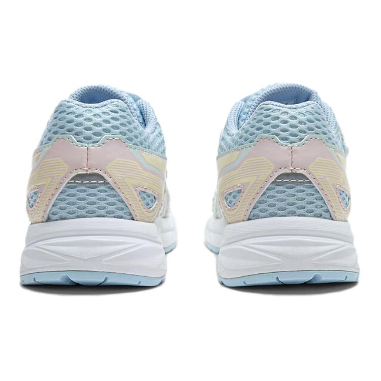 Детские беговые кроссовки Asics Contend Jog с устойчивостью к истиранию, амортизацией, воздухопроницаемостью и поддержкой, низкие, бело-зелено-голубые — фото 4