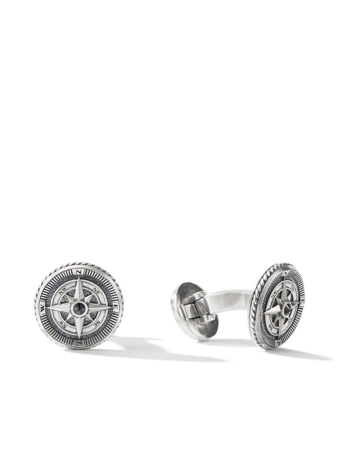 

Запонки Maritime из серебра с черными бриллиантами David Yurman, серебряный