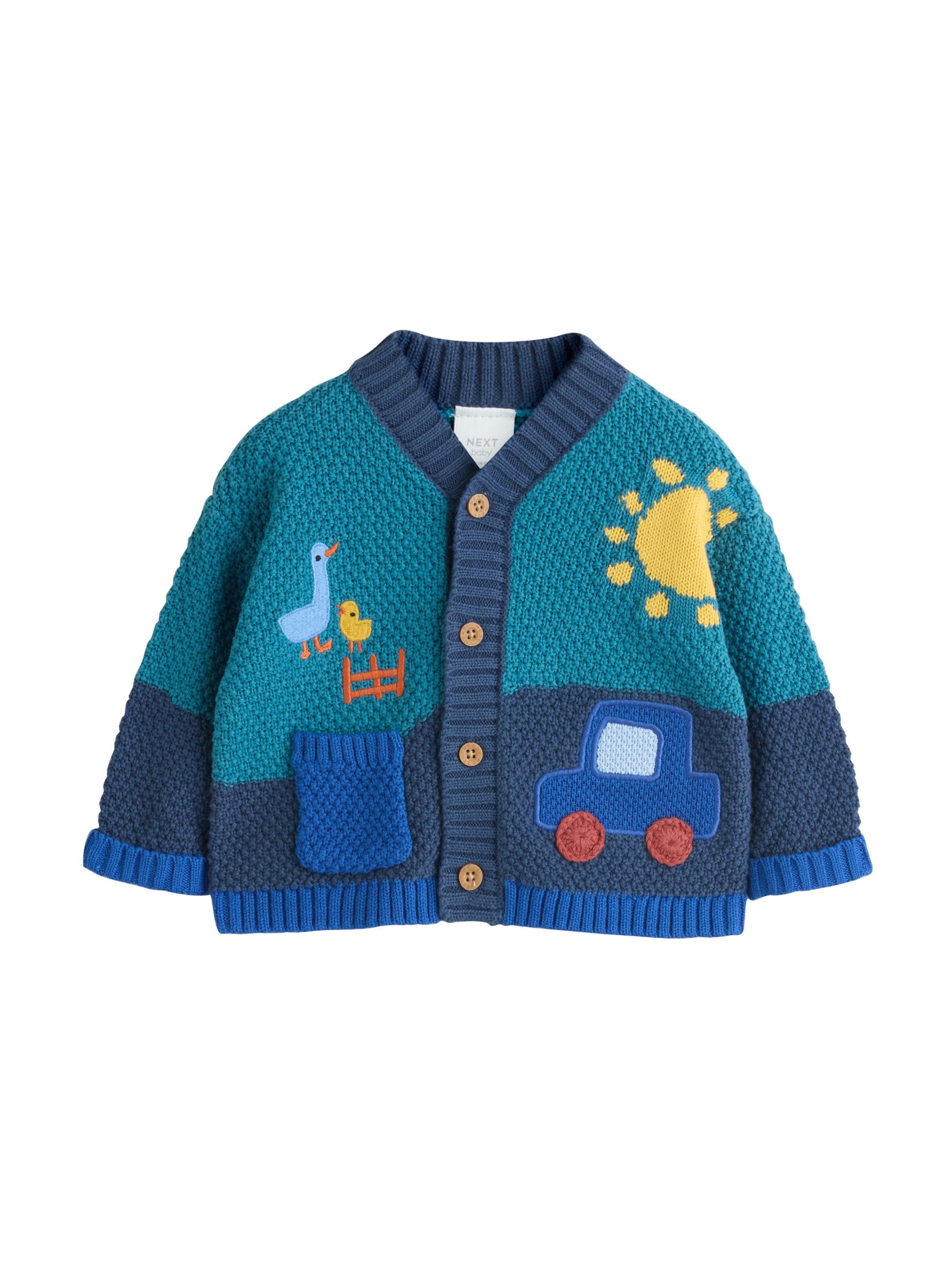 

Next Кардиган вязаный в цветах Cobalt Blue, Cyan Blue, Dark Blue