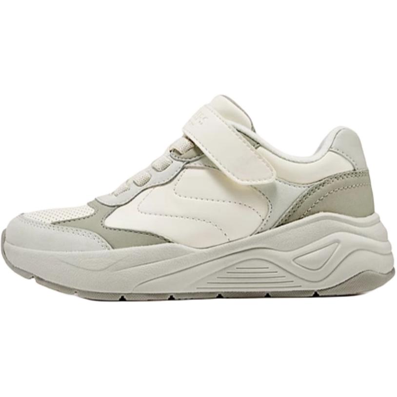 

Детские кроссовки с низким верхом, амортизирующие, износостойкие, нескользящие Skechers Kids, белый/зеленый