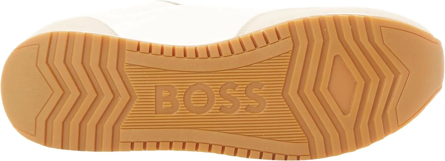 Мужские кроссовки BOSS Kai Runn, изготовленные из различных материалов с цветными деталями, серый — фото 2