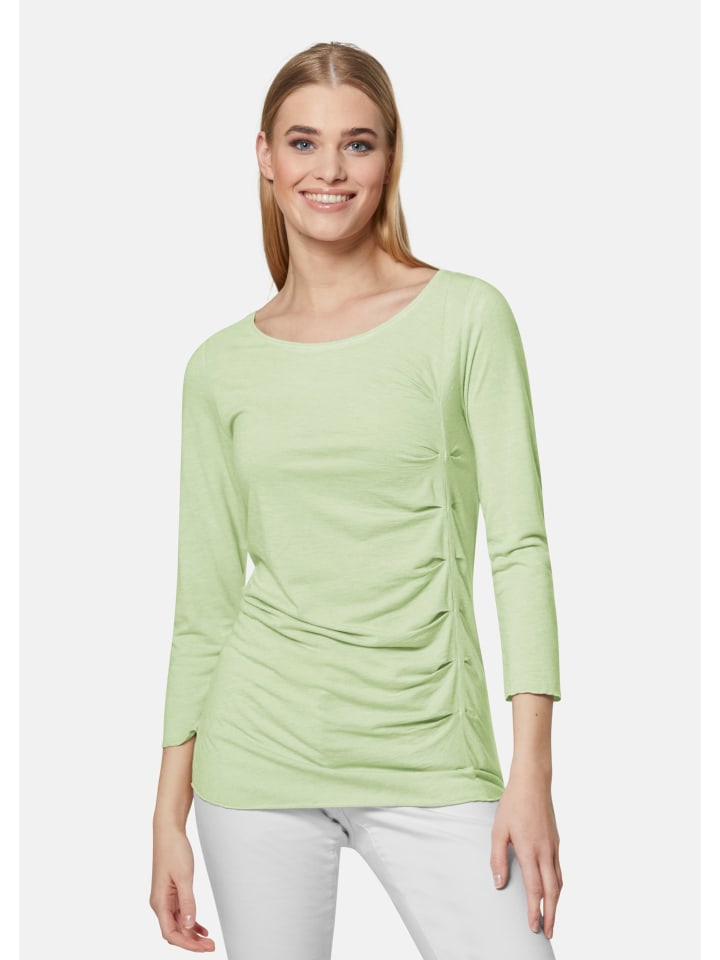 

MADELEINE Футболка с рукавами 3/4 и вырезом-лодочкой, нежно-зеленого/меланжевого цвета, Зеленый, MADELEINE Футболка с рукавами 3/4 и вырезом-лодочкой, нежно-зеленого/меланжевого цвета