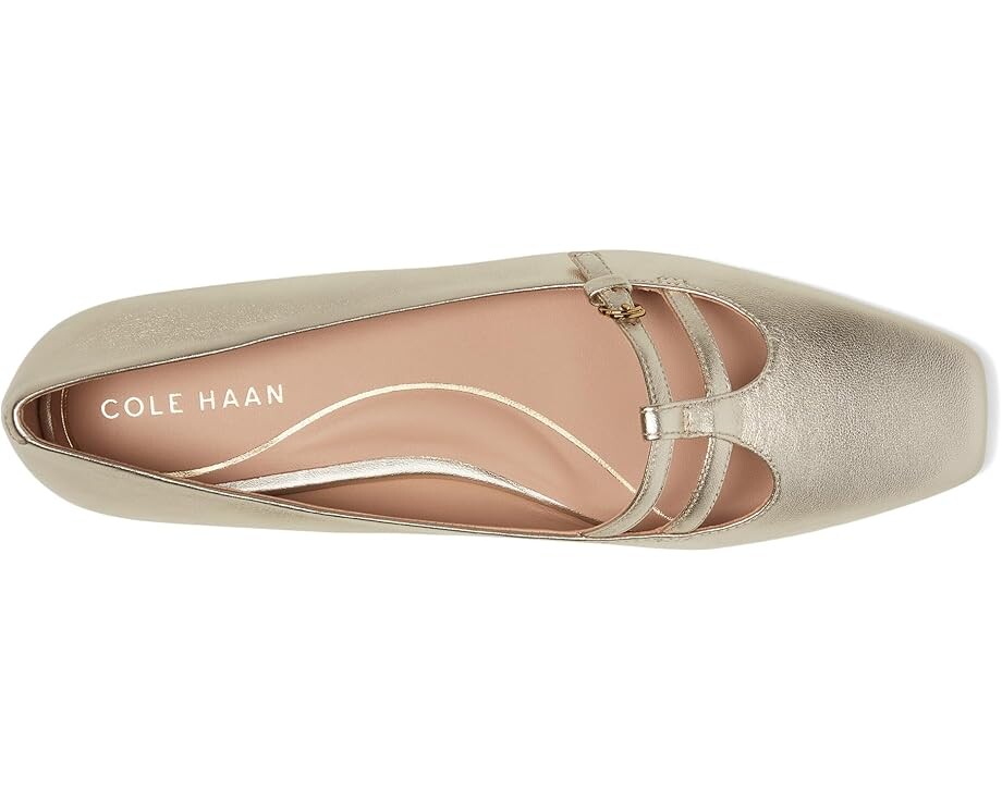 Туфли на плоской подошве Cole Haan Brigid T-Strap Ballet Flat, цвет Soft Gold Leather — фото 2