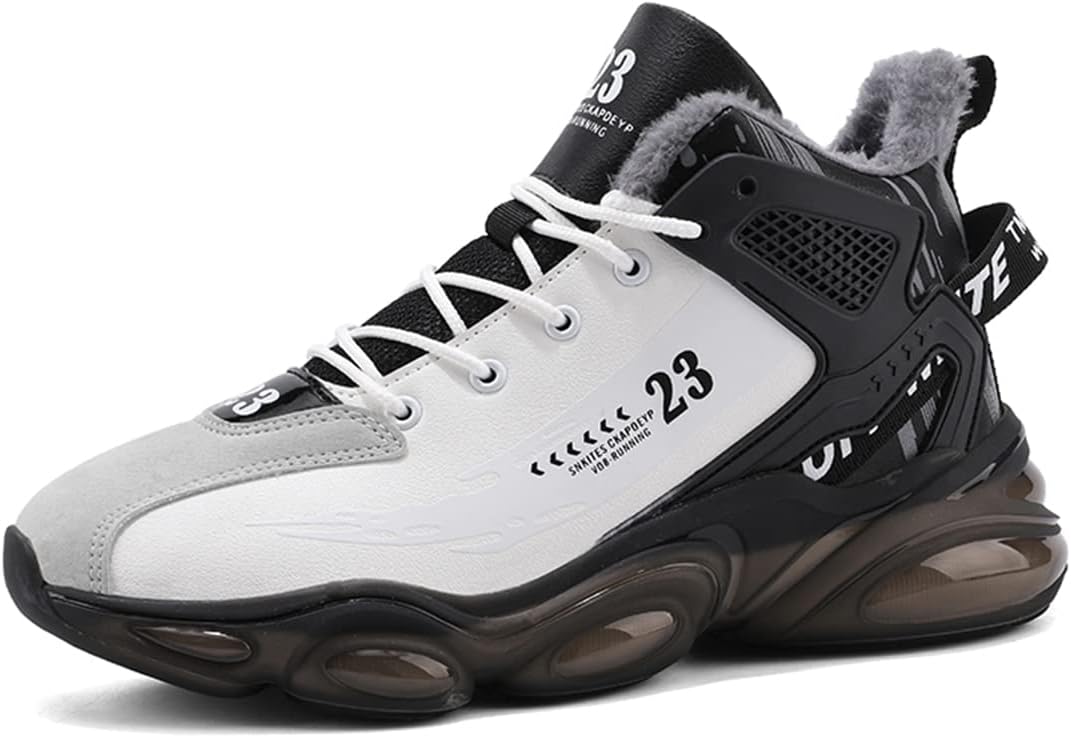 

Мужские кроссовки GSIGUL для бега, уличная мода, спортивные повседневные кроссовки, высокие кроссовки для мужчин, White-fur Lined