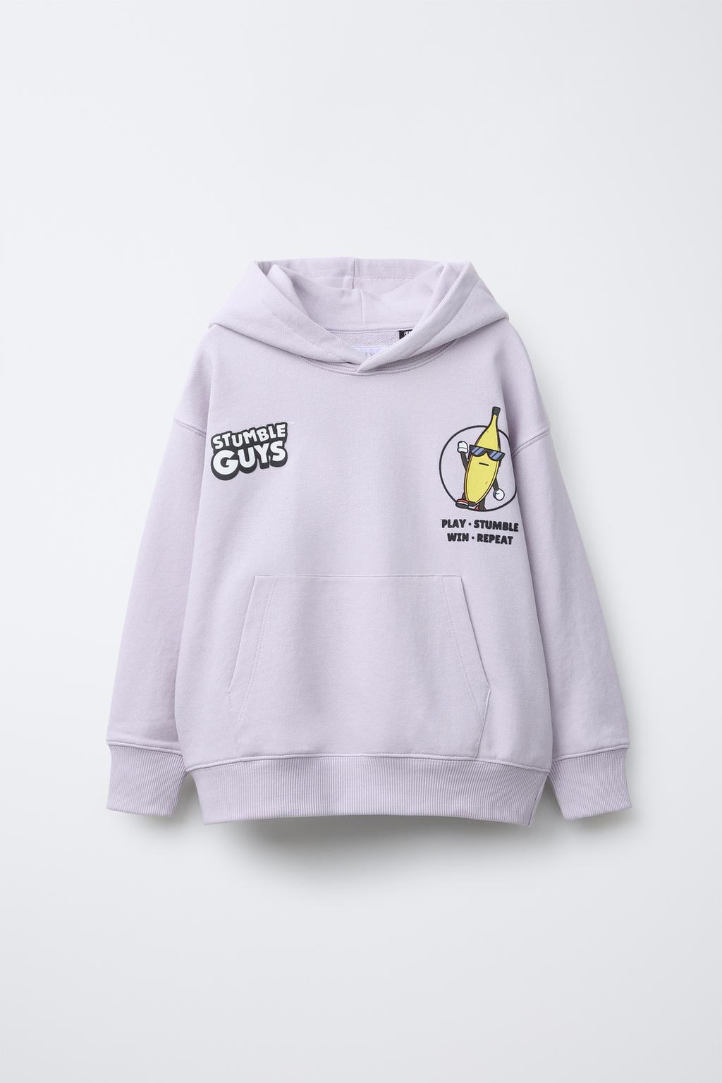 

Толстовка с объемным принтом stumble guys ZARA, цвет Lilac