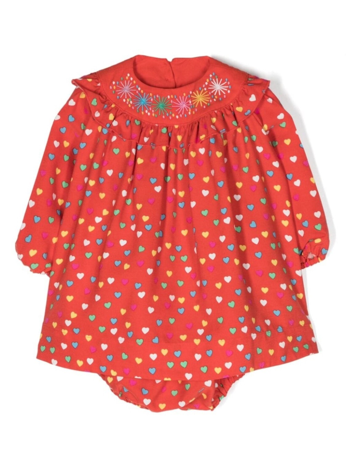 

Платье с оборками и принтом Stella McCartney Kids, красный