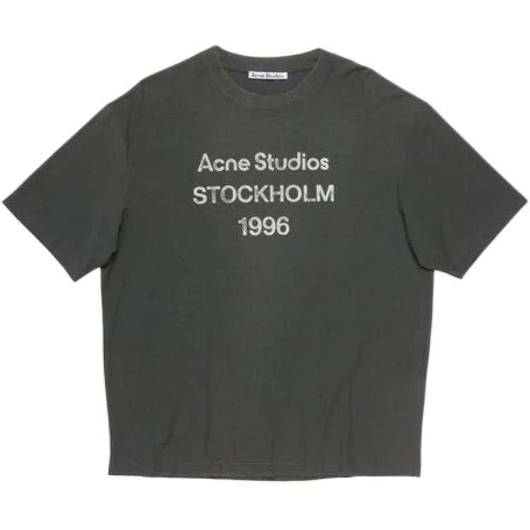 

Футболка с круглым вырезом и логотипом Acne Studios, Faded Black