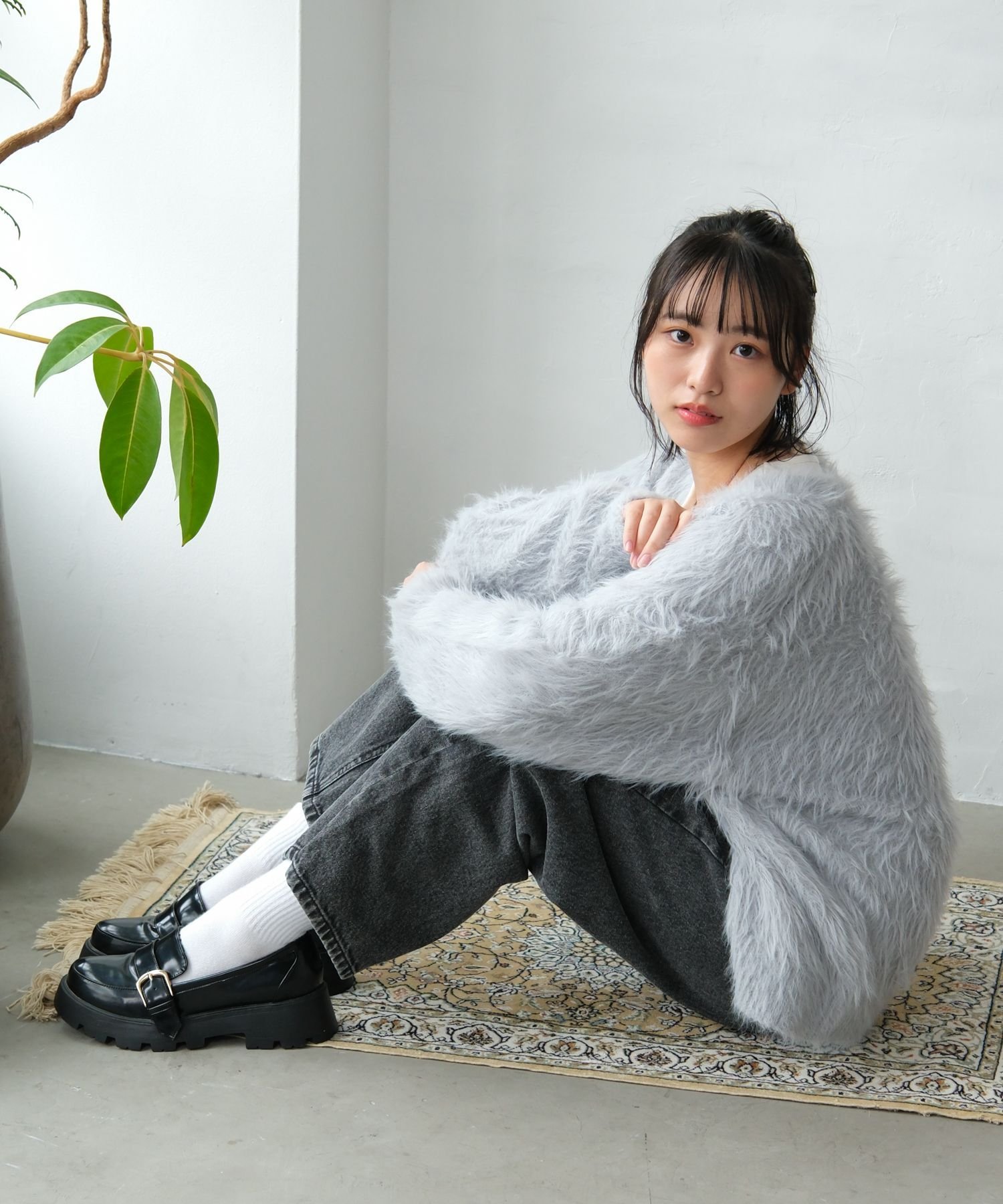 Объемный кардиган с длинным ворсом / И ЛЮБОЙ / 599706 GLOBAL WORK, Winter Gray 13 — фото 2