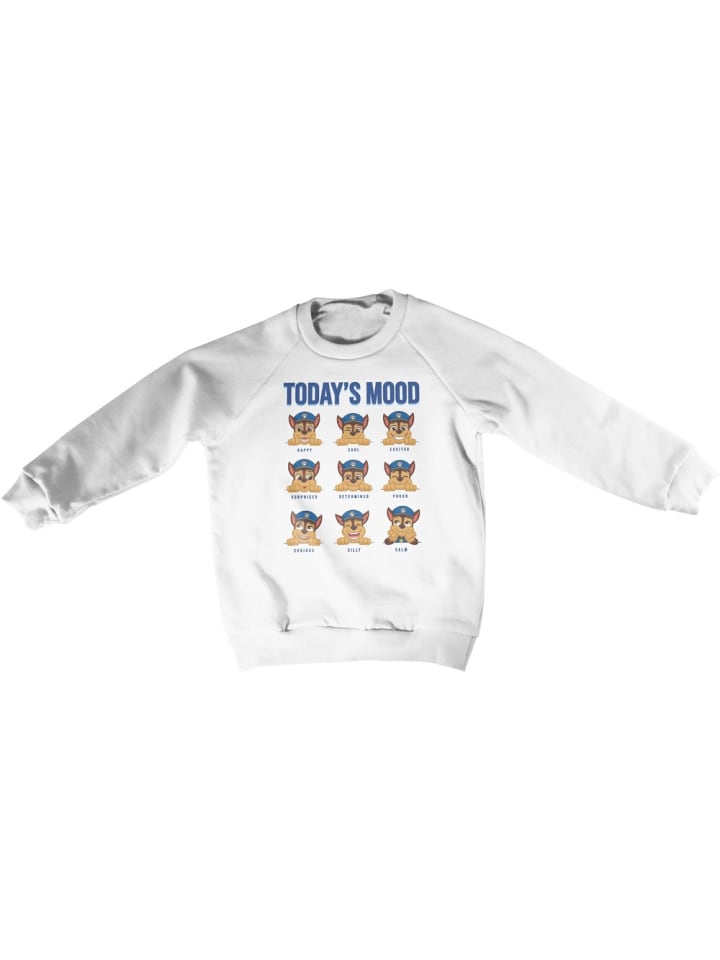 

Детская толстовка Щенячий патруль. Сегодняшнее настроение. Детская толстовка белого цвета Paw Patrol