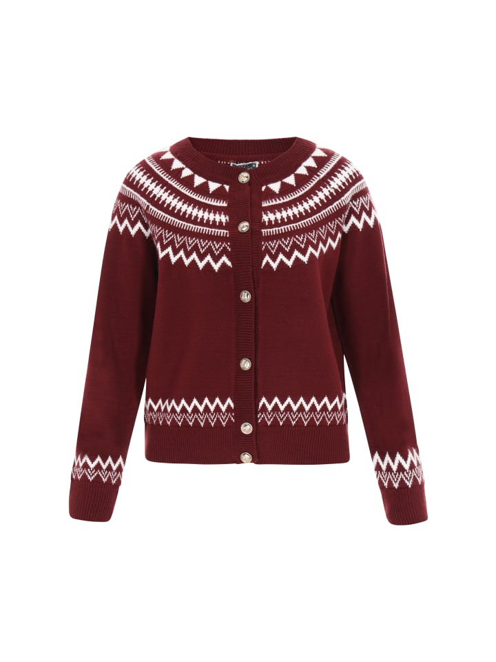 

DreiMaster Женский кардиган винно-красного цвета, кремового оттенка