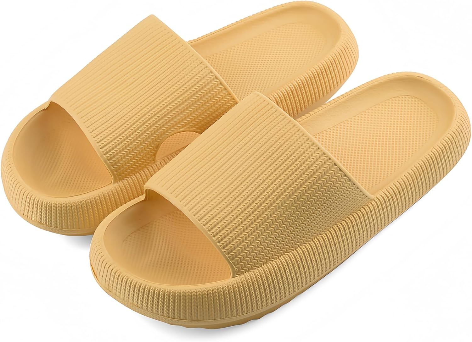 

Шлепацы для женщин и мужчин, подушка, тапочки, шлепанцы для душа, домашние шлепанцы, быстросохнущие, с нескользящей толстой пеной Vonmay, желтый