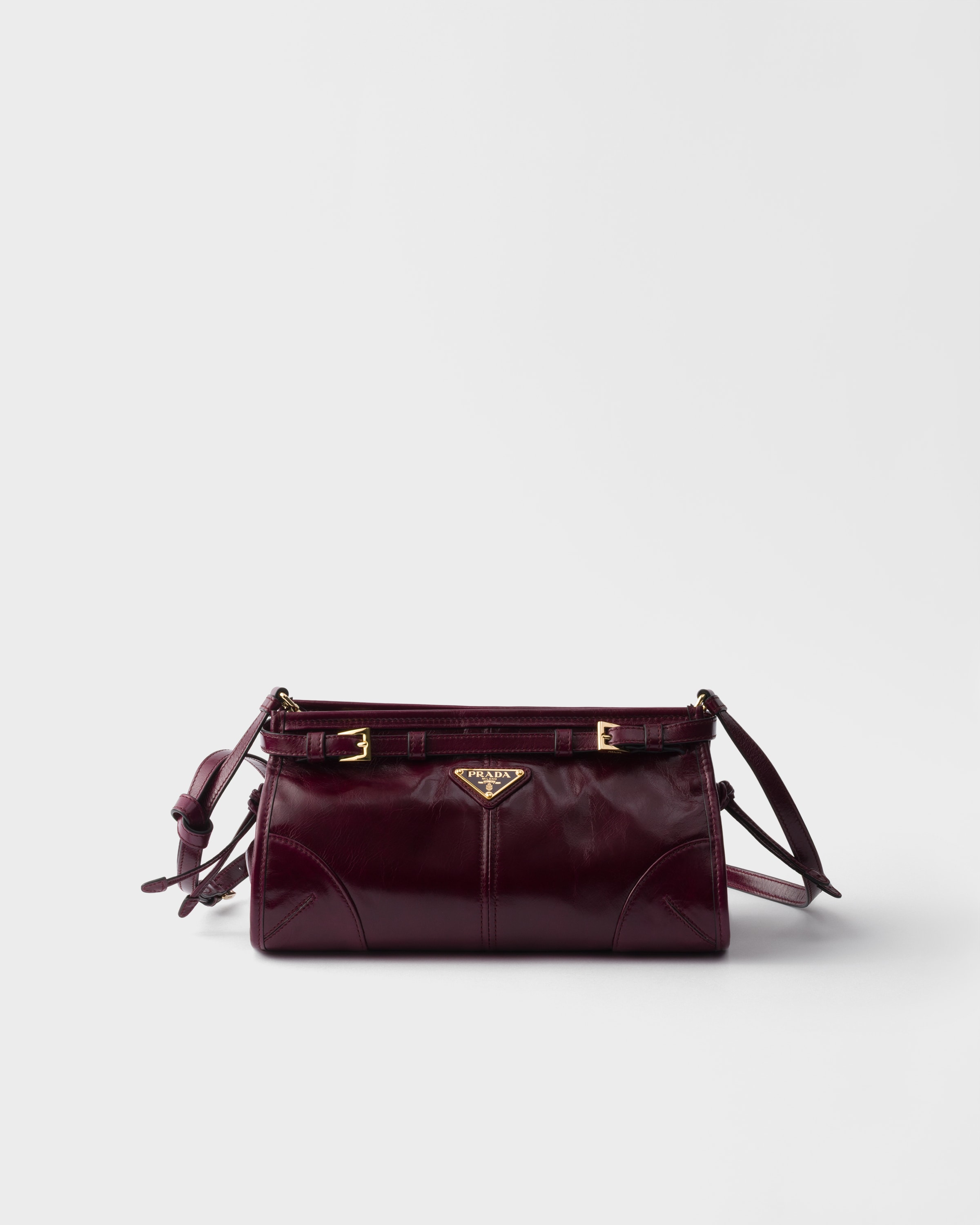 

Малая кожаная сумка на плечо Prada Bonnie Prada, бордовые