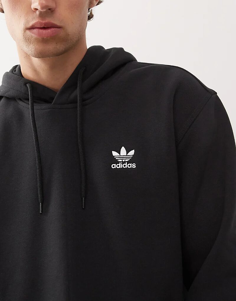 Толстовка adidas Originals Trefoil Essentials черного цвета с контрастной строчкой — фото 2