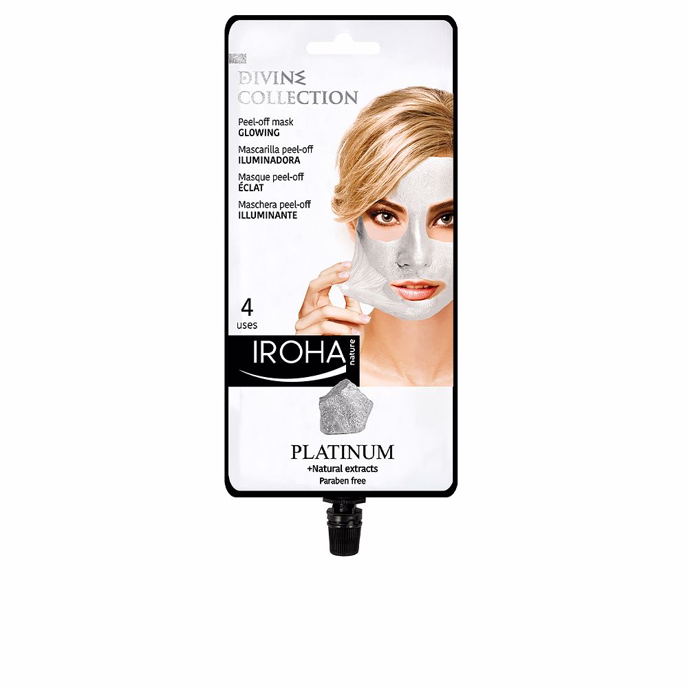 

Маска для лица Mascarilla facial peel off iluminadora con platino Iroha nature, 4 шт