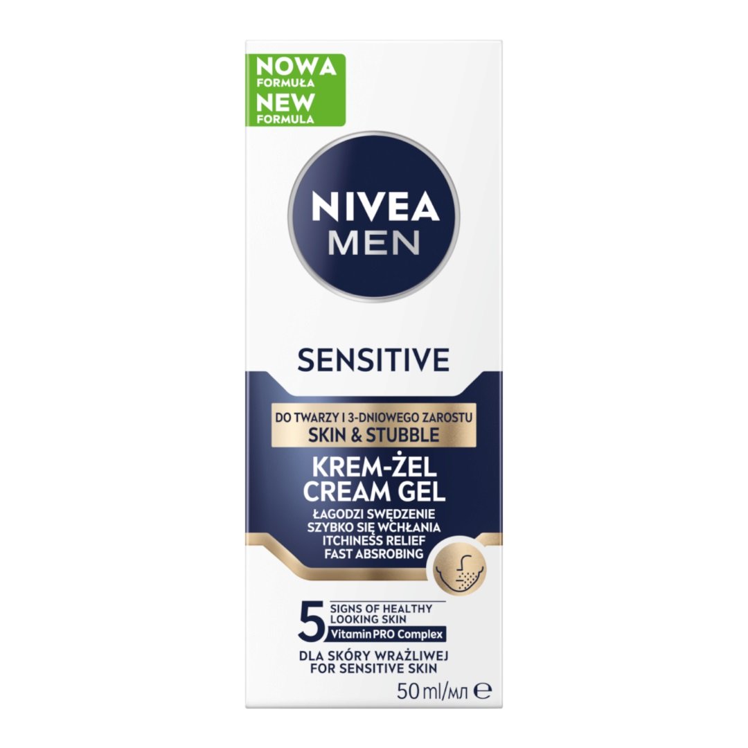Крем для лица Nivea — Гель Men Sensitive для лица и бороды на 3 дня, 50 мл