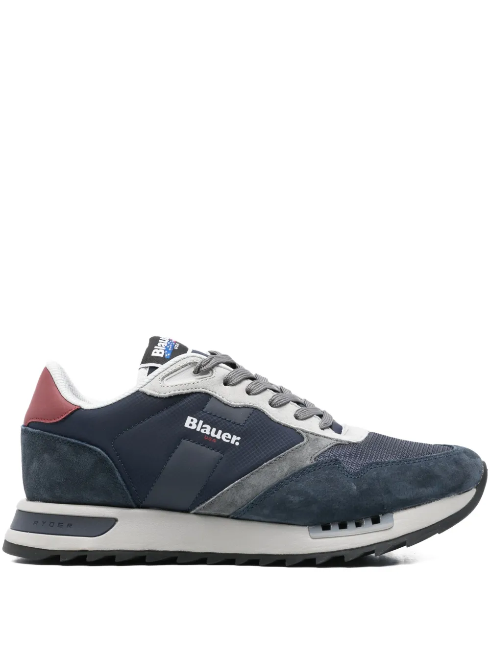 

Кожаные низкие кроссовки на шнуровке Blauer, синий