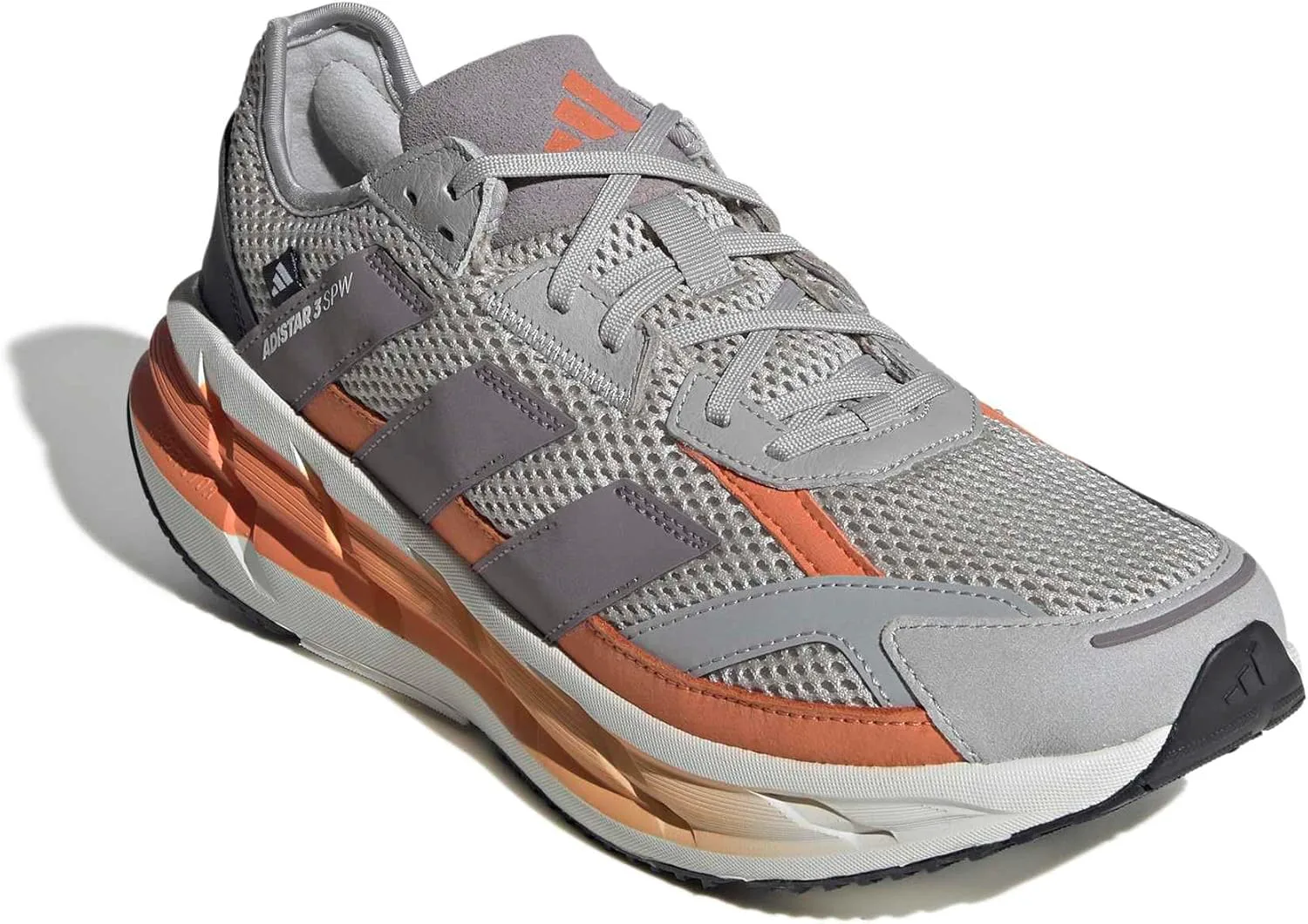 Мужские беговые кроссовки Adidas Adistar 3 Sportswear - зеленые, серый — фото 4
