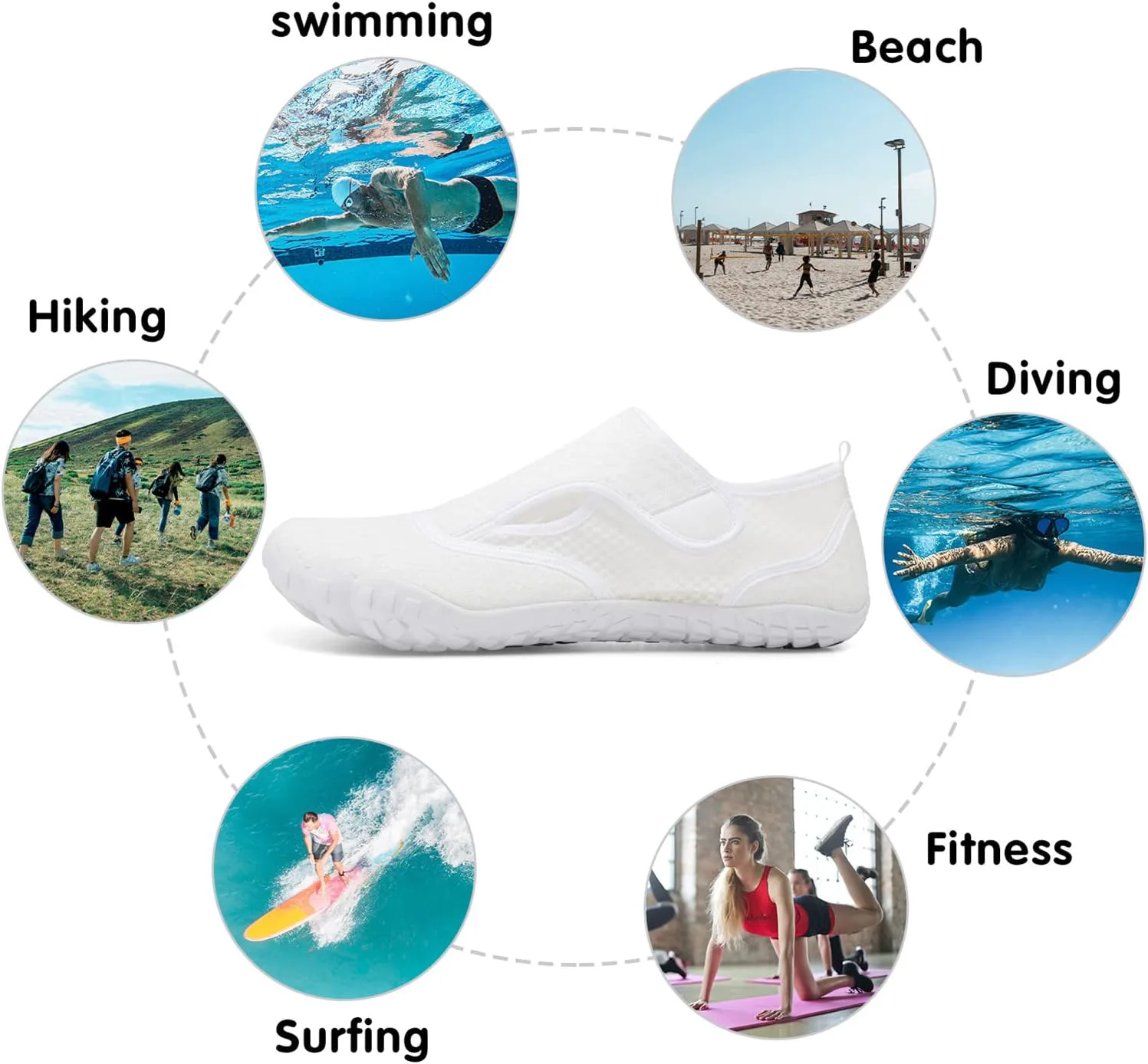 

Водные кроссовки Centipede Demon для женщин и мужчин, быстро сохнущие, для босоногой носки, для пляжа, хайкинга, дайвинга, лодок, реки и водных видов спорта, белый