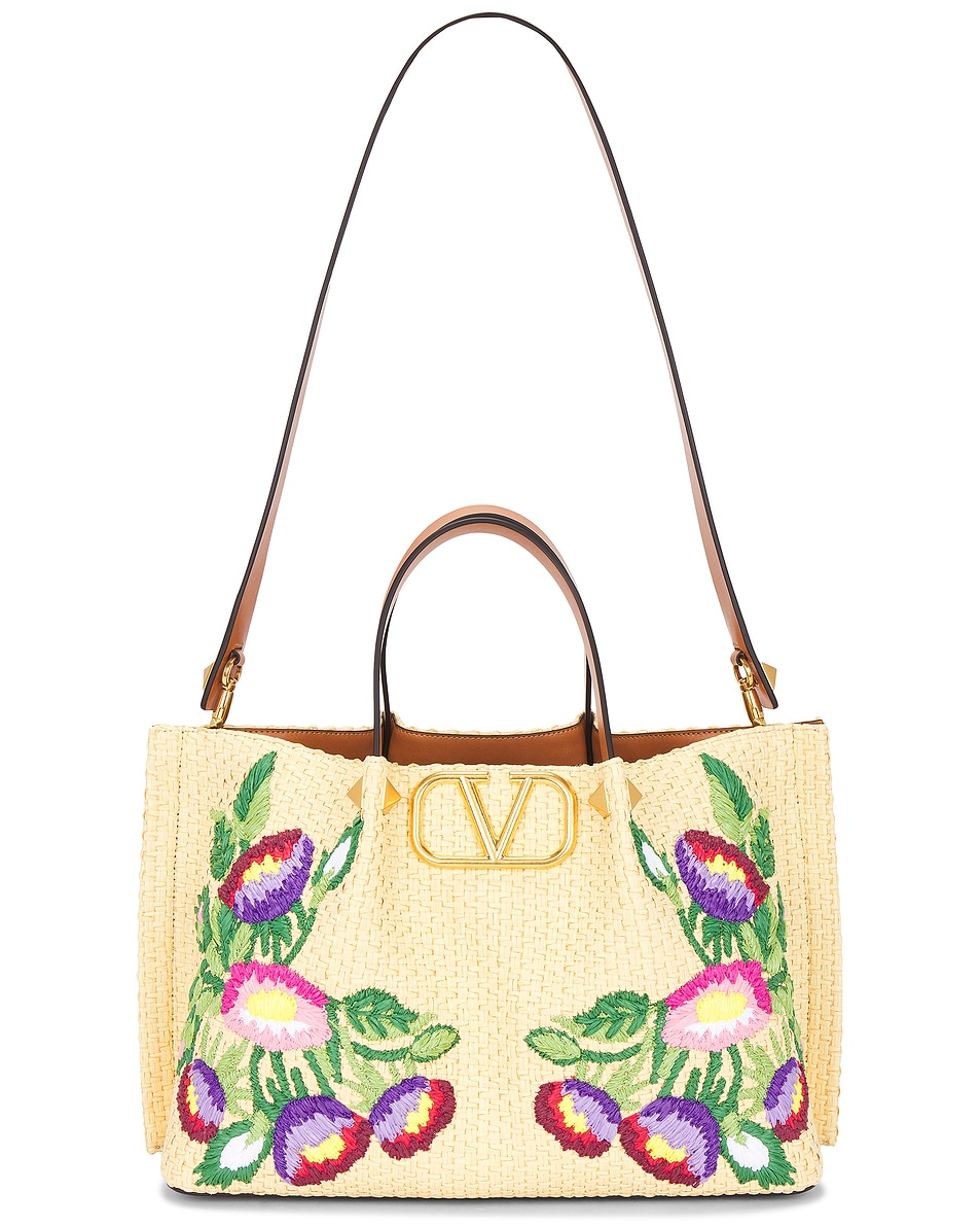 

Сумка-тоут среднего размера с логотипом V Signature Valentino Garavani, Naturale & Multicolor