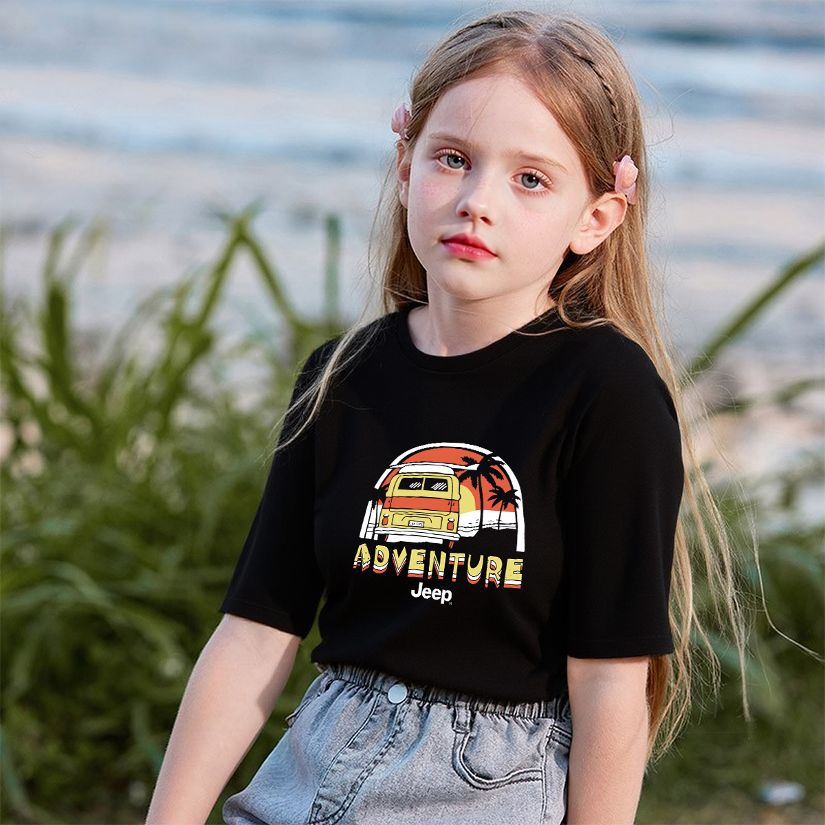 Футболка Unisex Crew Neck Moderate Jeep, sky синий — фото 4