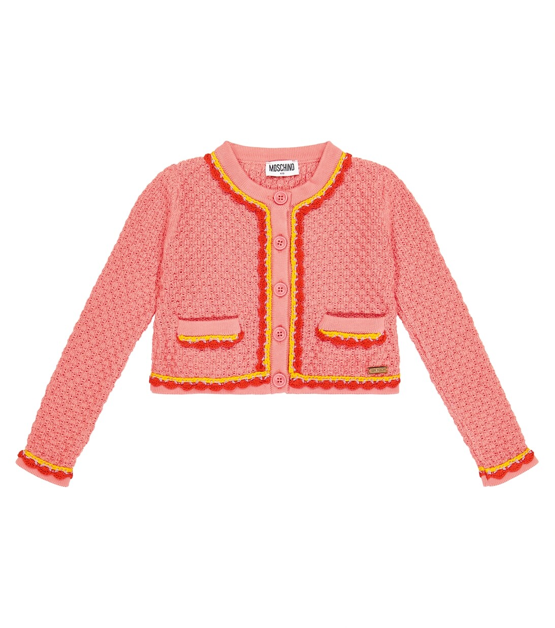 

Кардиган с отделкой крючком Moschino, розовый
