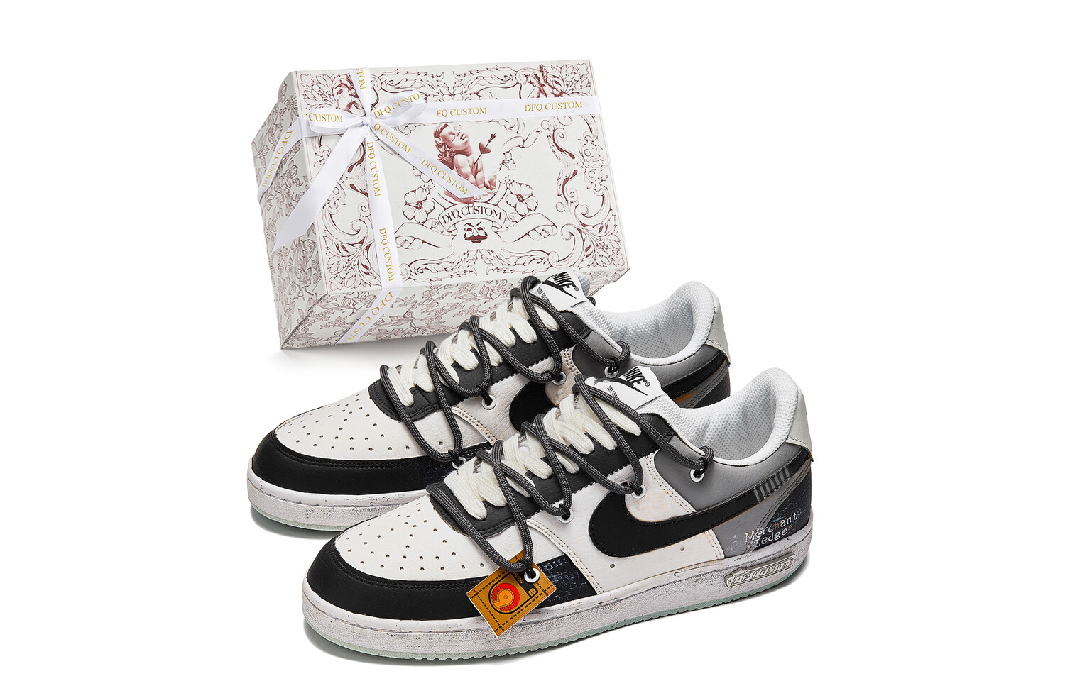 

Кроссовки Nike Court Vision 1 Skateboarding Shoes Men Low-top Black/white/orange, черный/белый/оранжевый