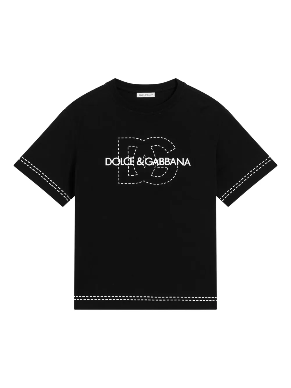 

Футболка с вышитым логотипом Dolce & Gabbana Kids, черный