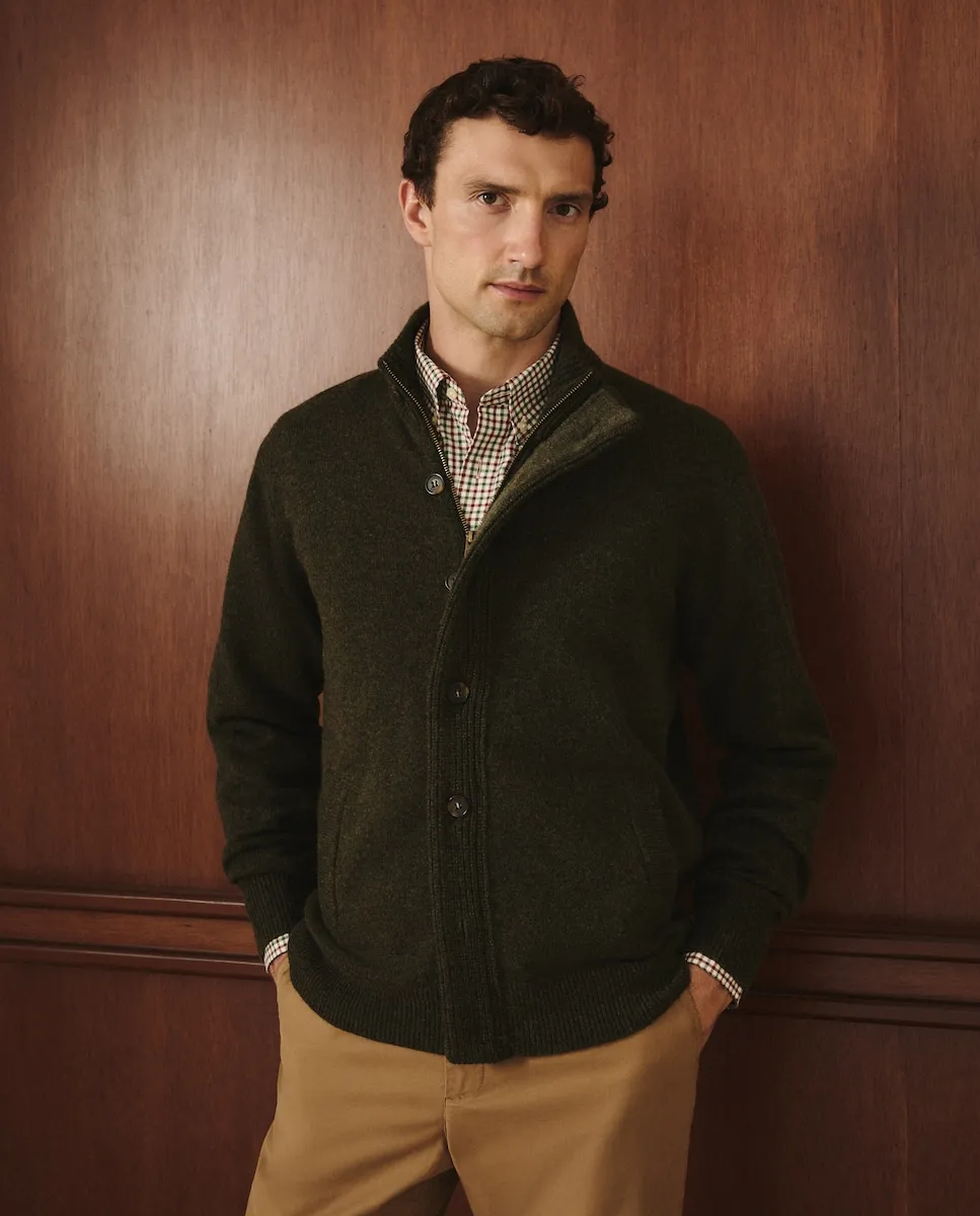 

Мужской кардиган из овечьей шерсти Lloyd's, хаки