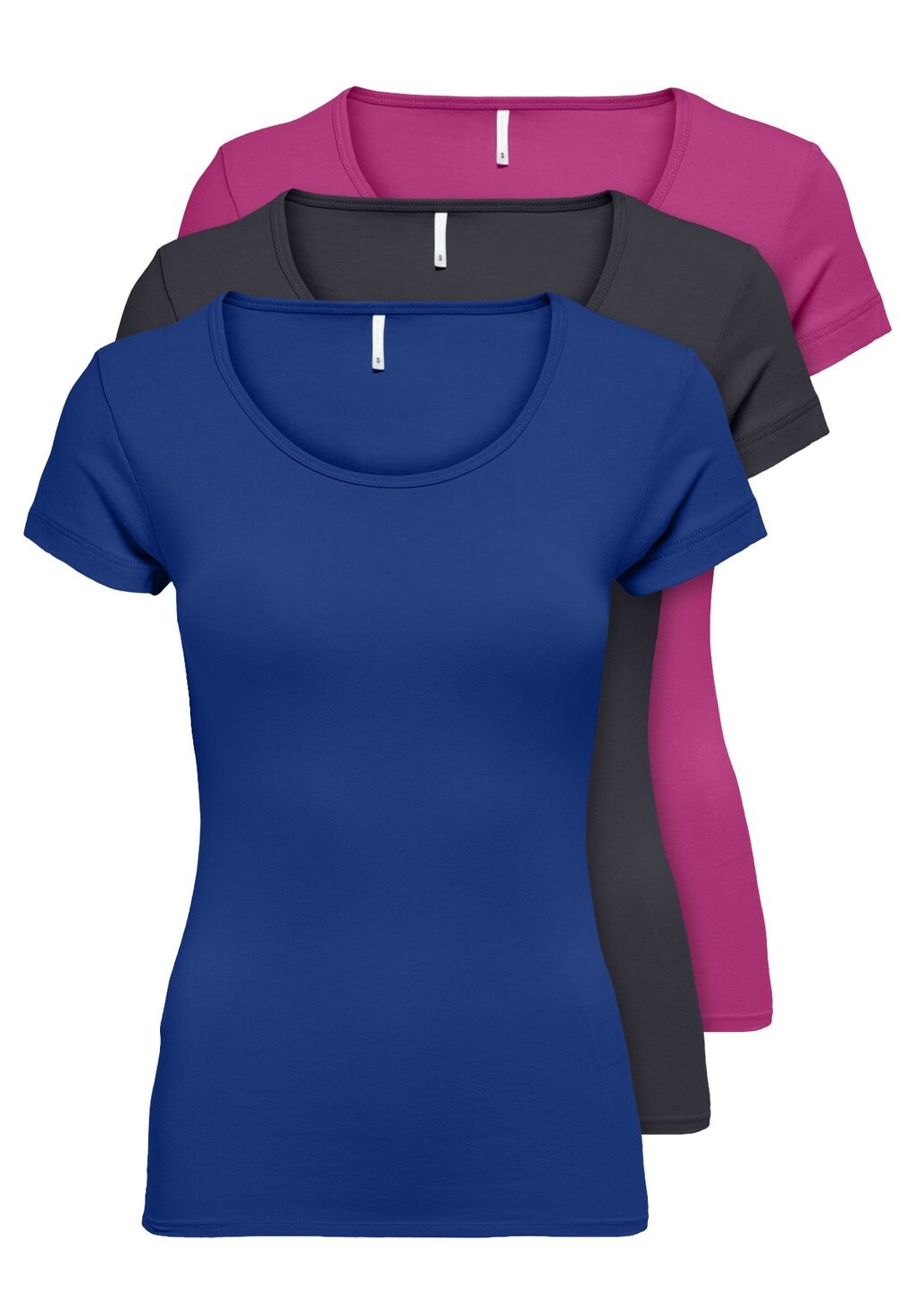 

Футболка базовая PACK OF 3 ONLY, цвет blue/phantom/berry