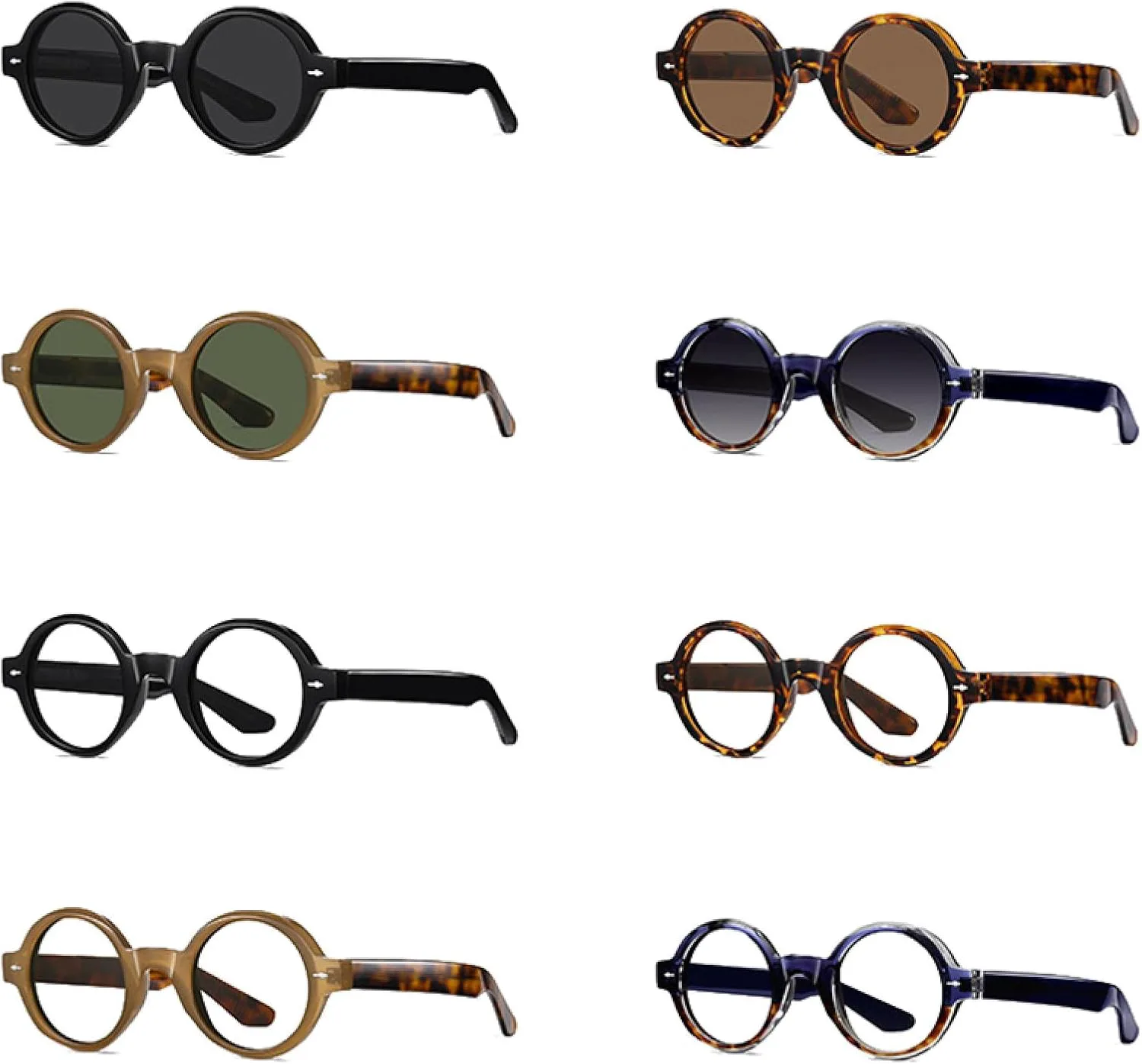 

Круглые панк-солнцезащитные очки для мужчин, прозрачные очки для женщин, солнцезащитные очки с заклепками, защита от УФ-излучения UV400 DSVIGF, Tea Dark Green