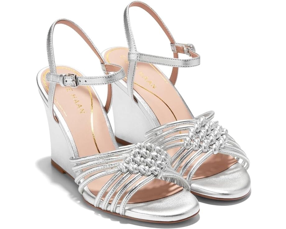 

Туфли Cole Haan Jitney Knot Wedge, цвет Silver Leather