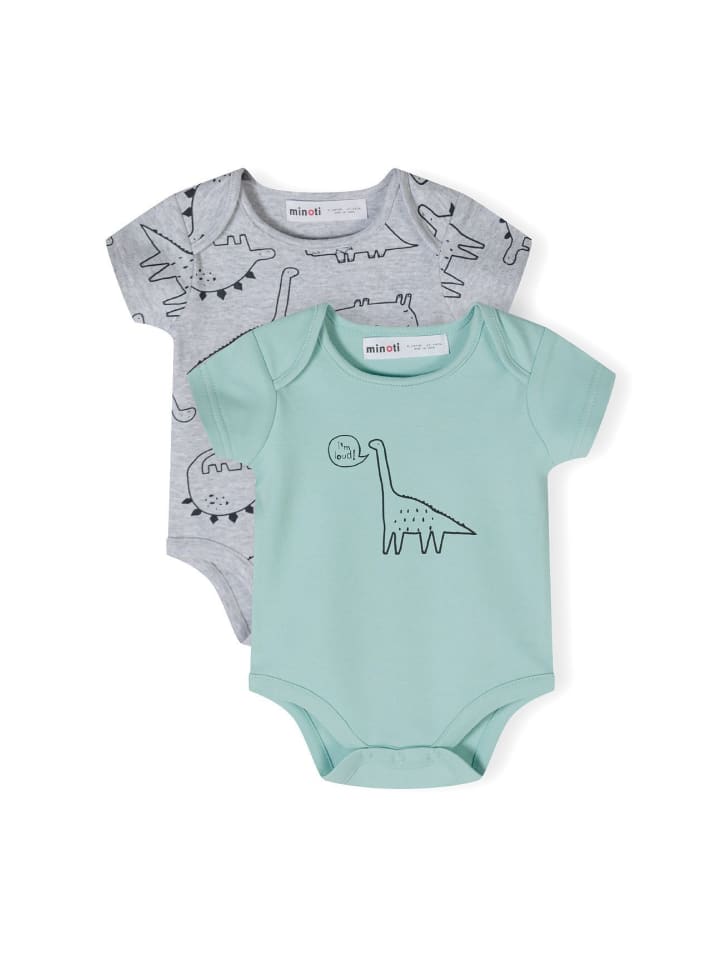 

Minoti Комплект из 2 штук: боди с короткими рукавами 24babypack18 серого меланжевого цвета